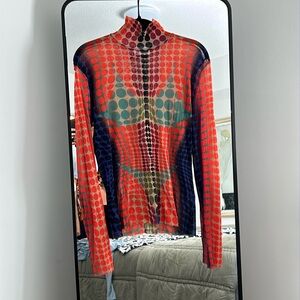 Jean Paul Gaultier Orange Dots Turtlneck